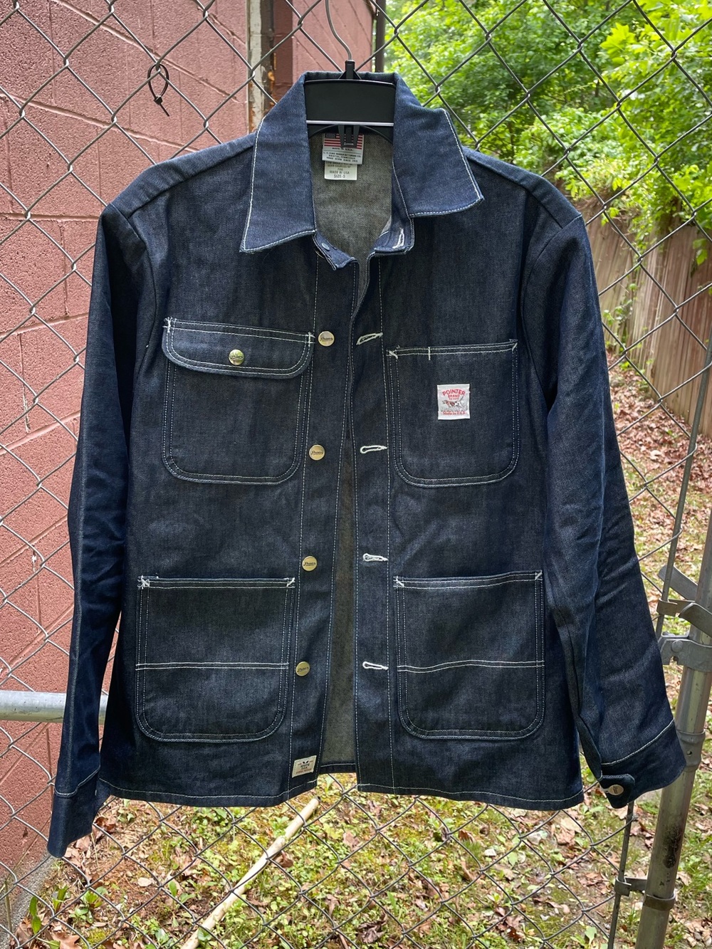 Pointer Brand Vintage Denim L.C. King Chore Coat Small White Oak Cone Denim